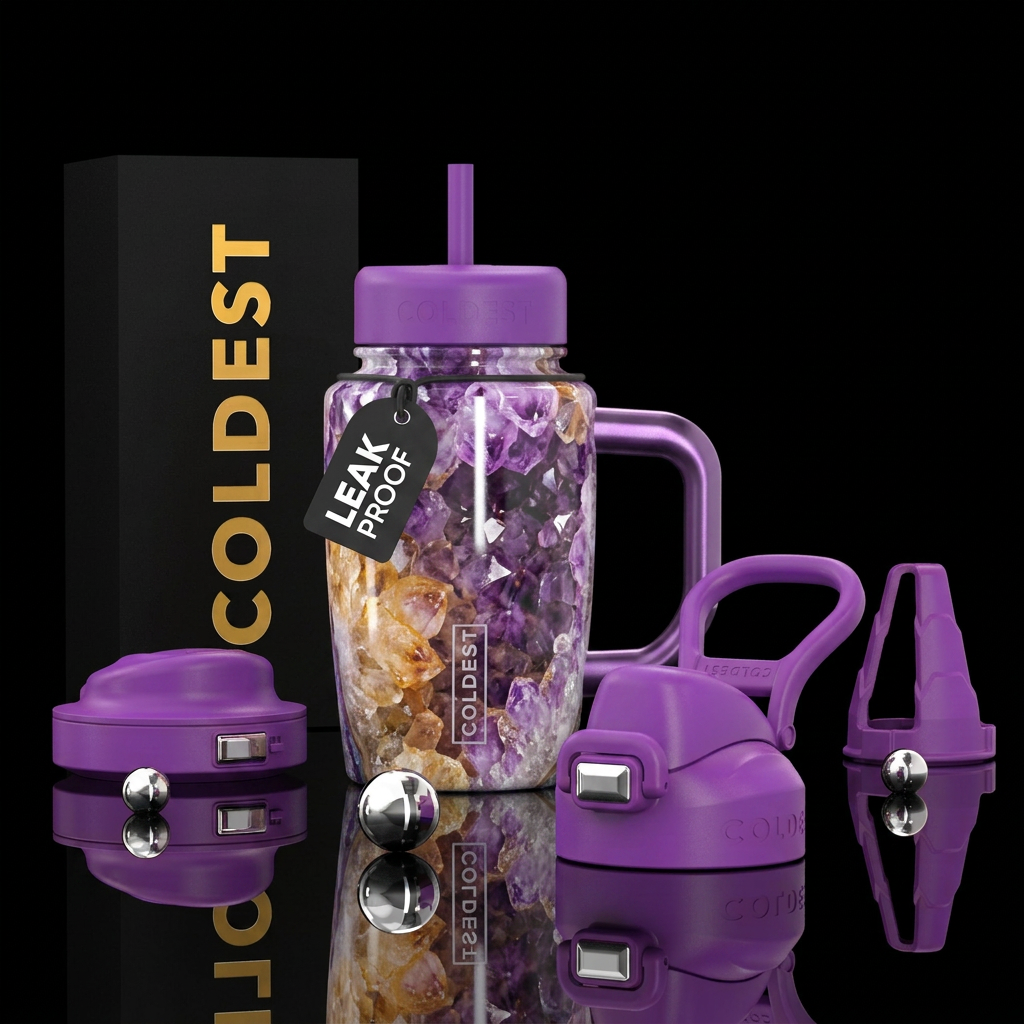 Druzy water bottle design