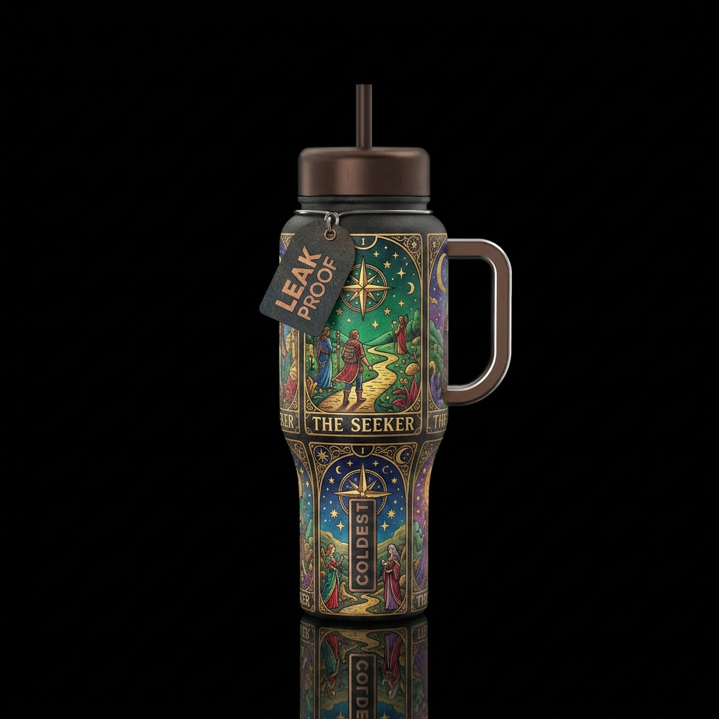 Tarot card the seeker water bottle design