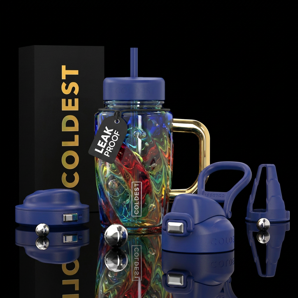 Blown glass water bottle design
