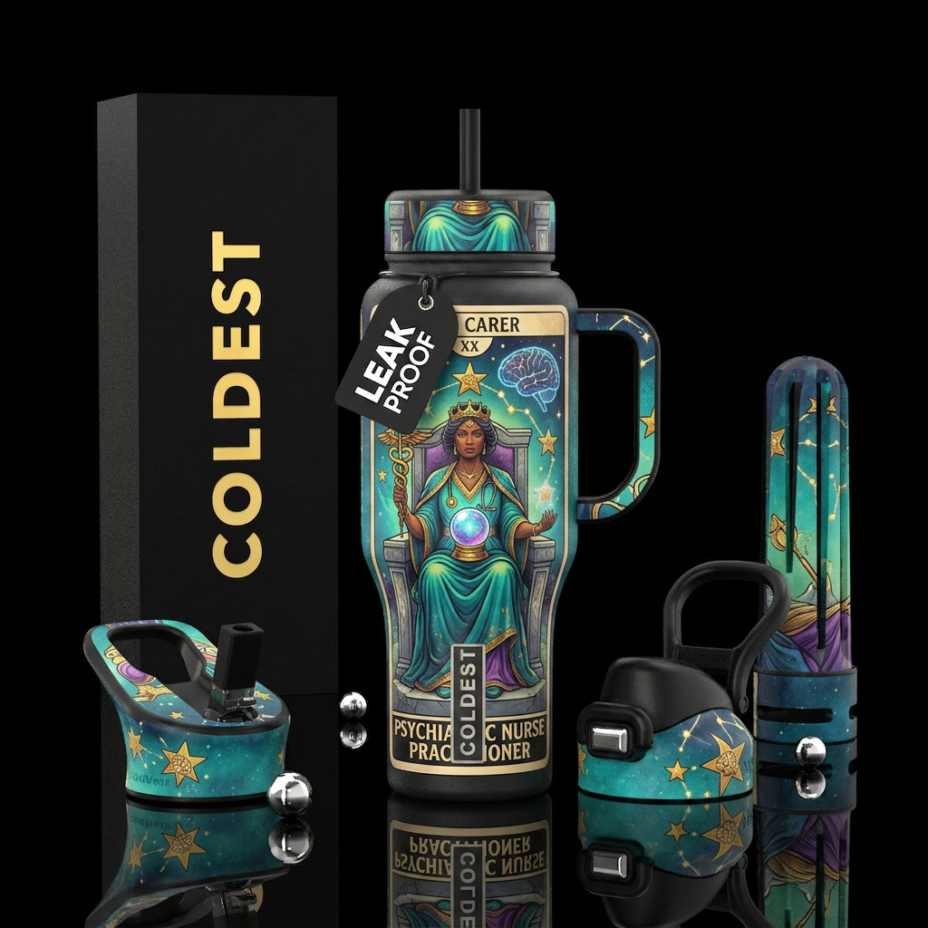 Tarot card the psychiatric nurse practitioner water bottle design