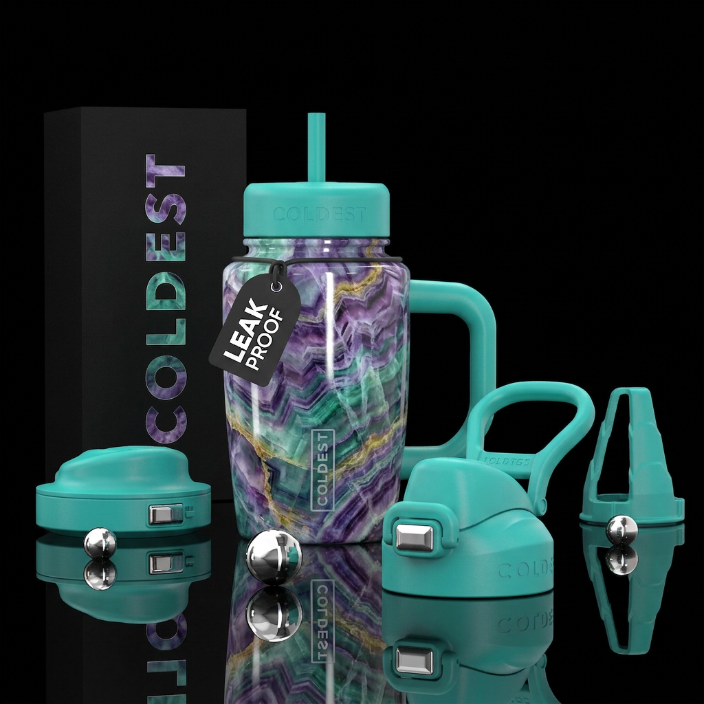 Fluorite water bottle design