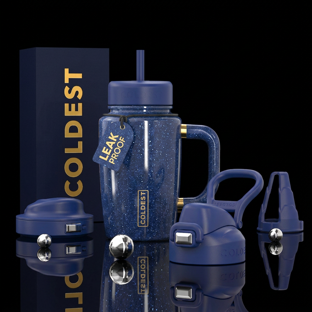 Blue aventurine water bottle design