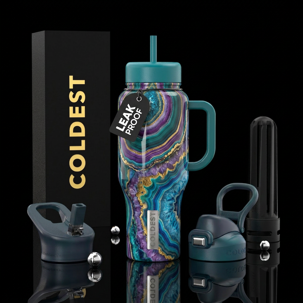 Agate water bottle design