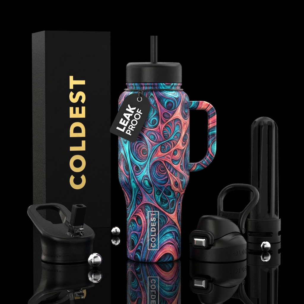 Neurographic heat shiver water bottle design