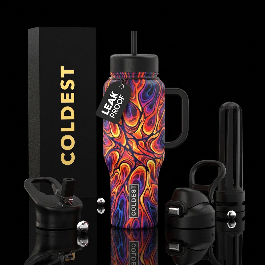Neurographic heat shiver water bottle design