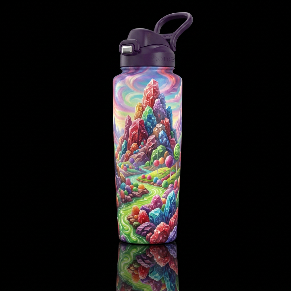 Big rock candy mountain water bottle design