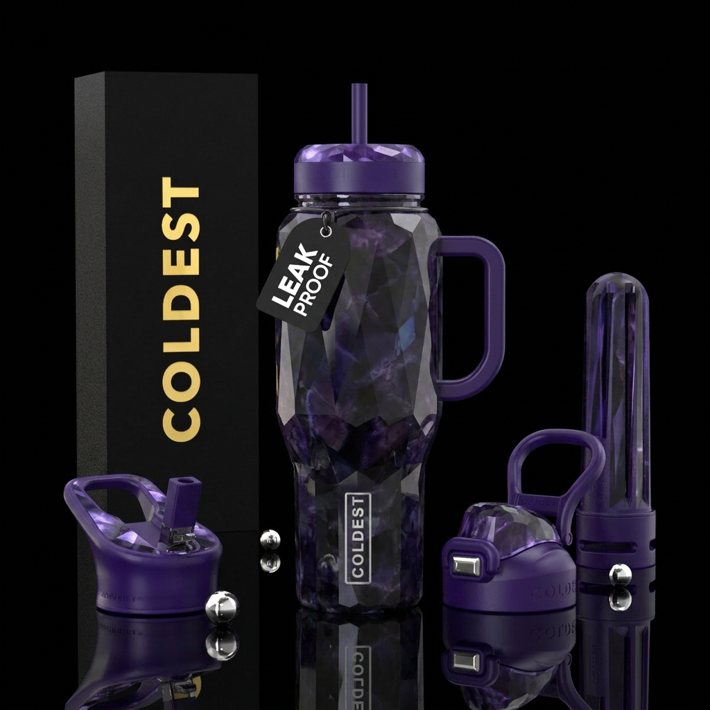 Dark crystal water bottle design