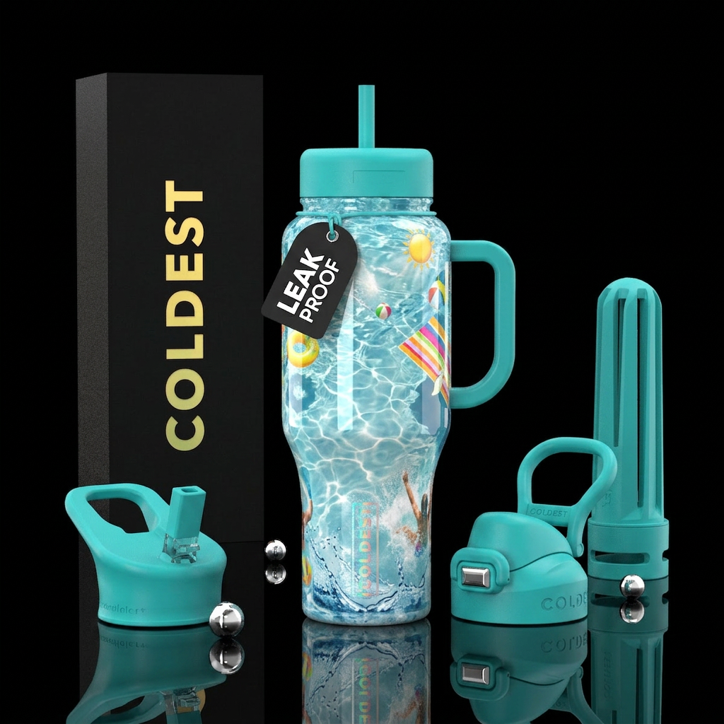 Summer water fun water bottle design