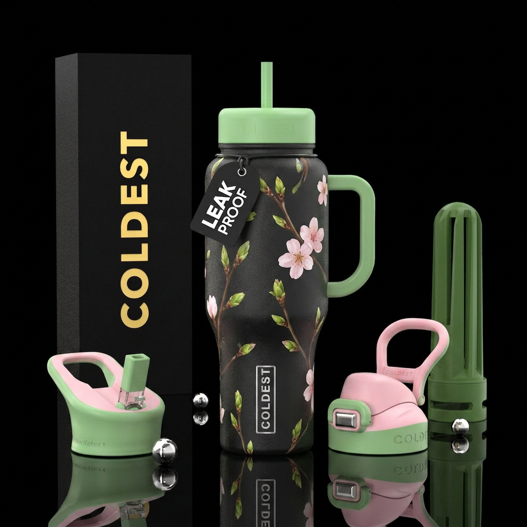 First buds of spring water bottle design