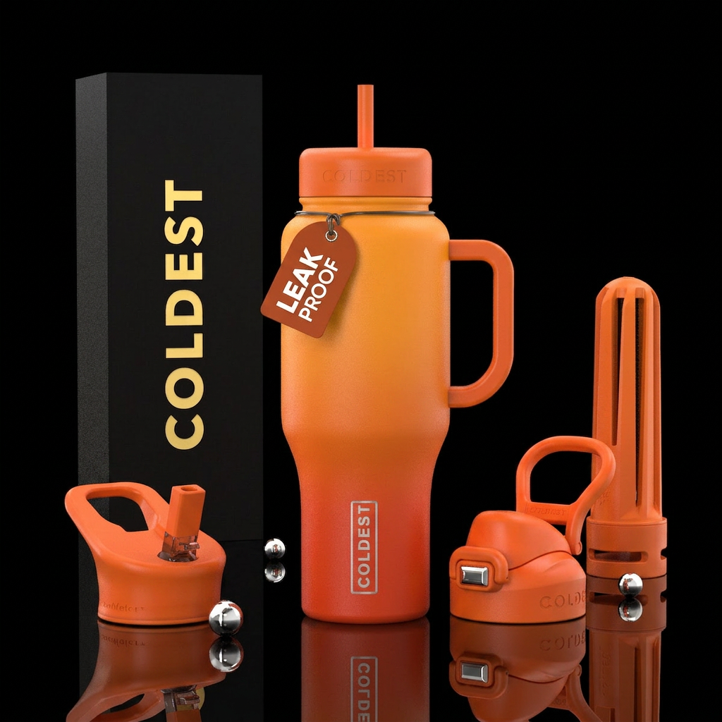 Citrus orange hombre water bottle design