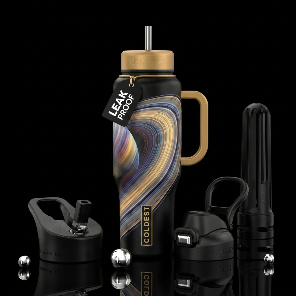 Rings of saturn water bottle design