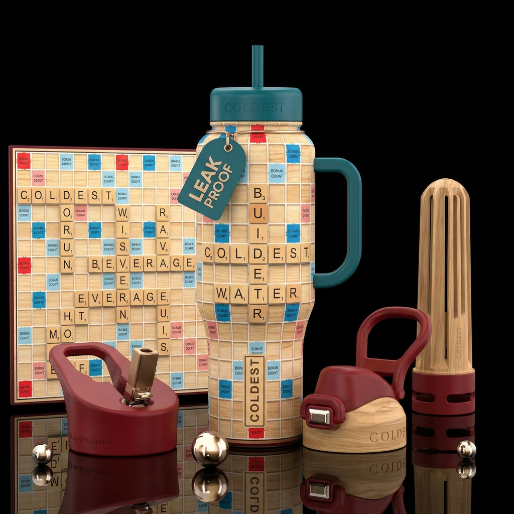 Coldest scrabble boards water bottle design