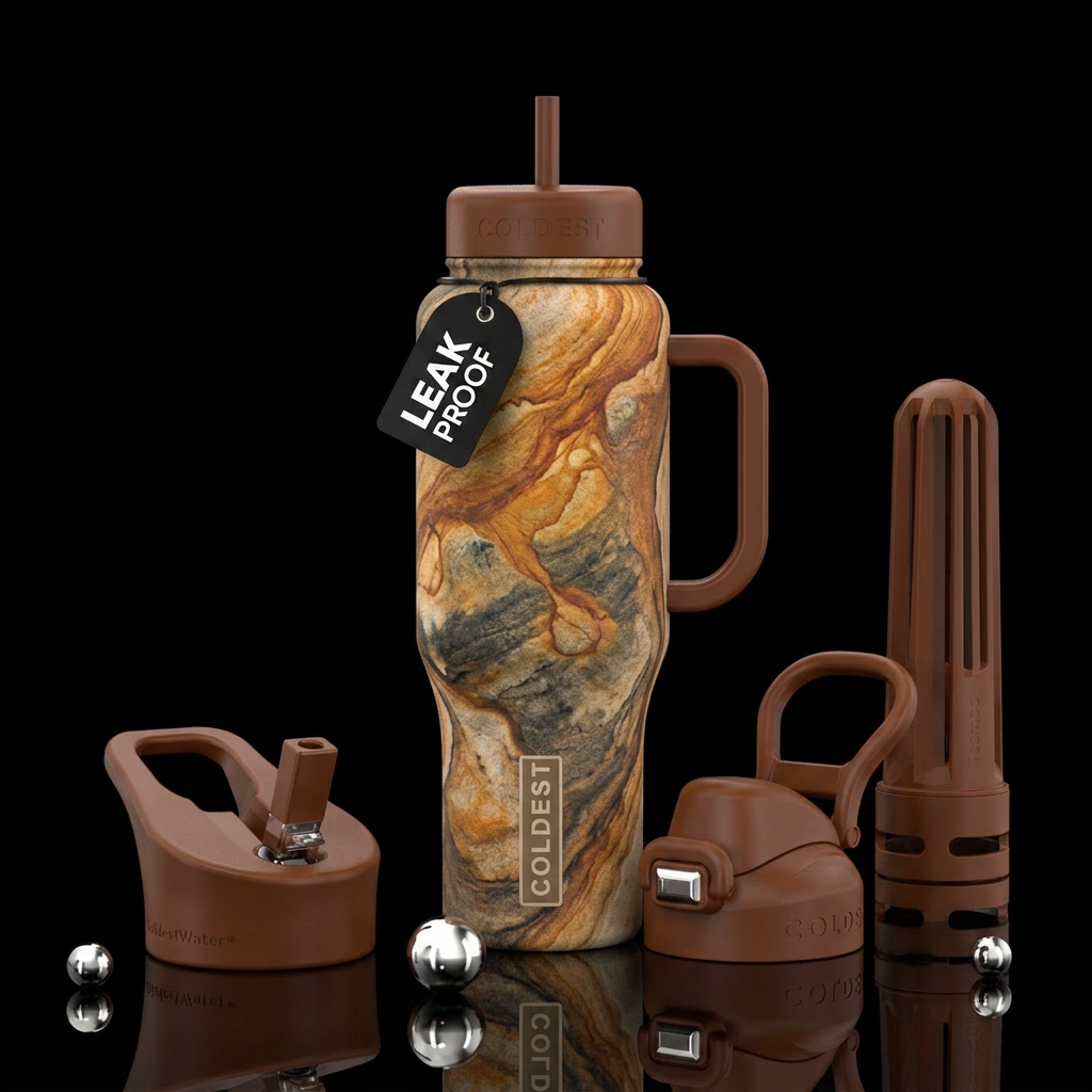 Calico sandstone water bottle design