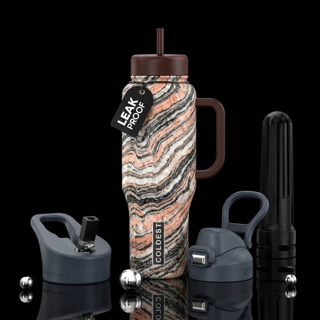 Banded gneiss water bottle design