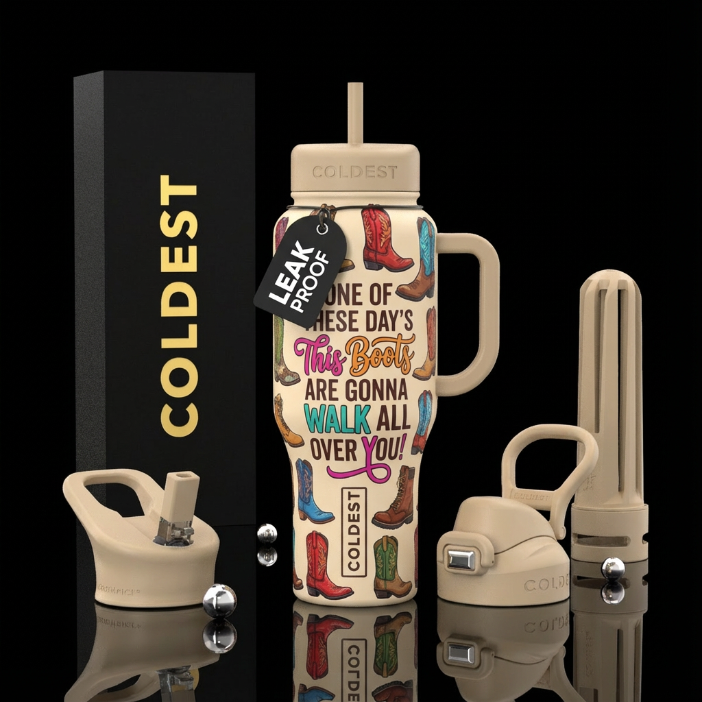 One of these day's this boots are gonna walk all o... water bottle design