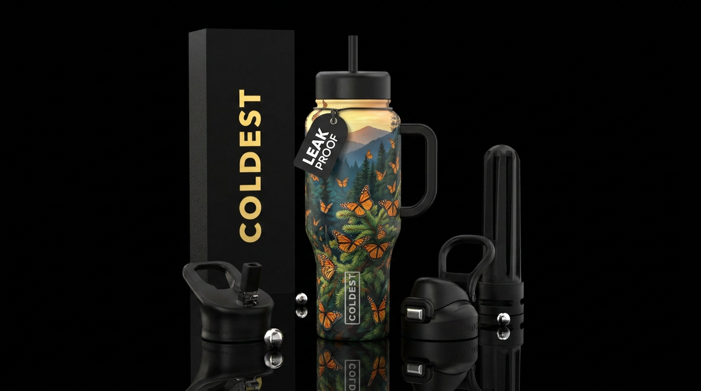 Monarch sanctuary in Mexico water bottle design