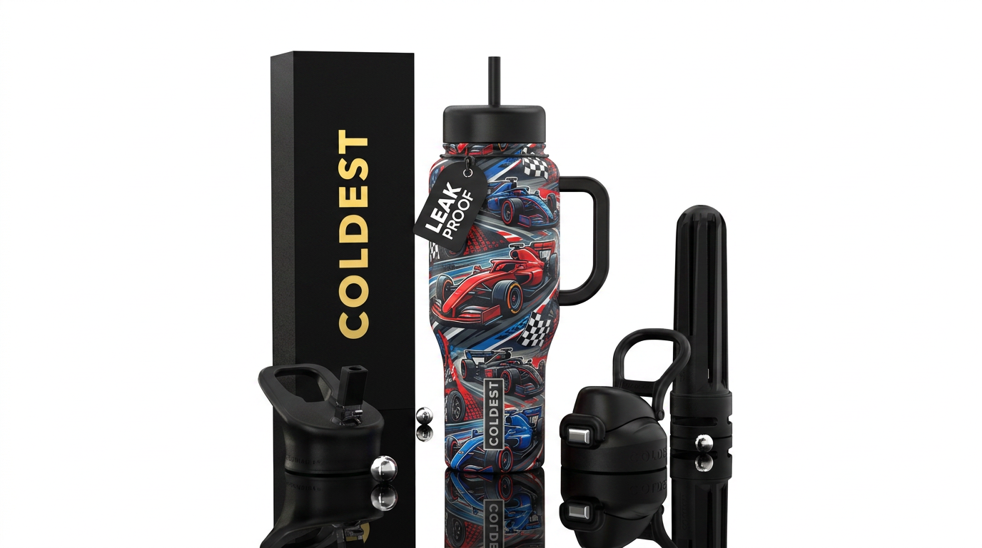 Race car water bottle design