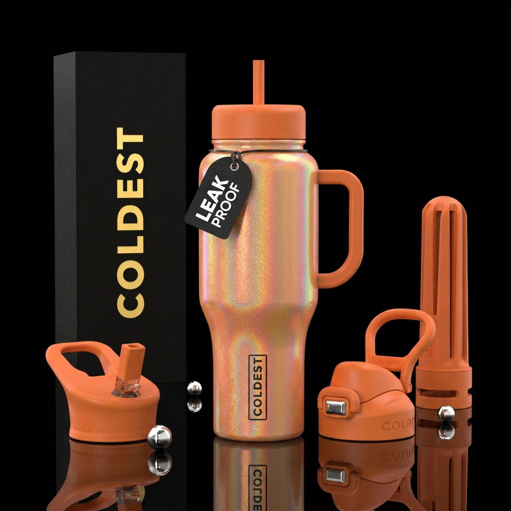 Orange opal water bottle design