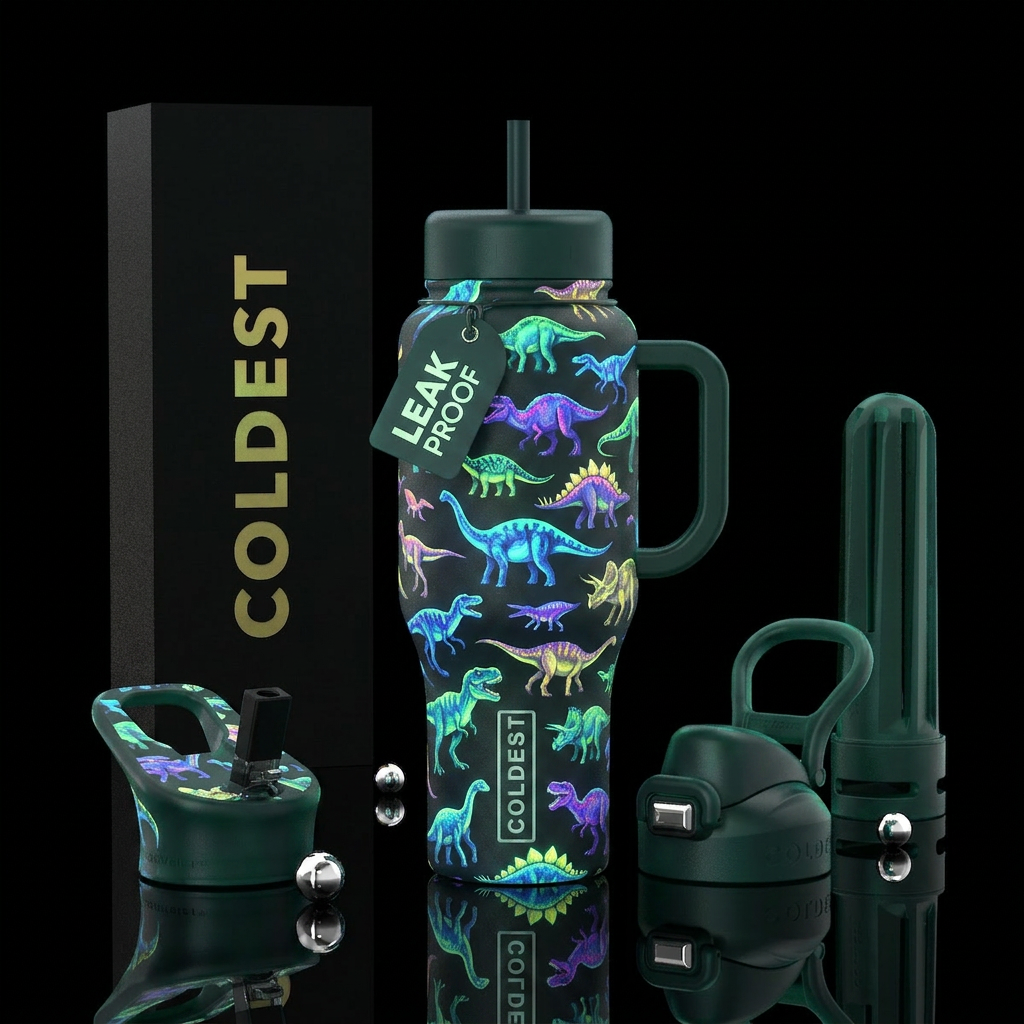 Glowie dinosaur water bottle design