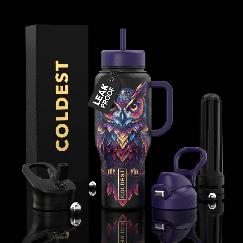Mystic owl water bottle design