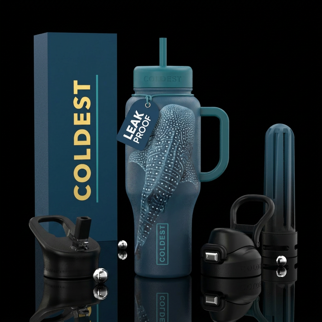 Whale shark water bottle design