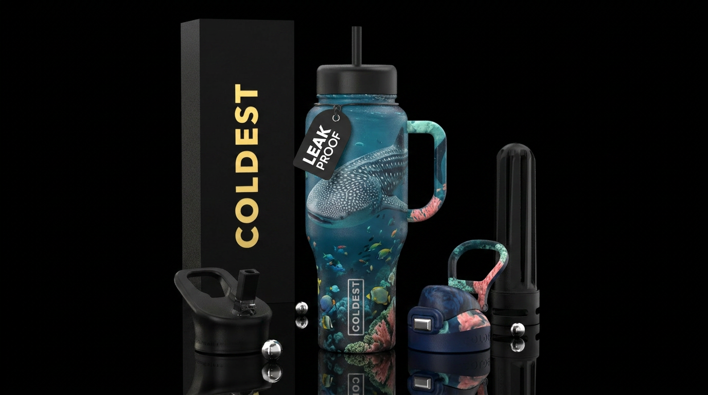 Whale shark water bottle design