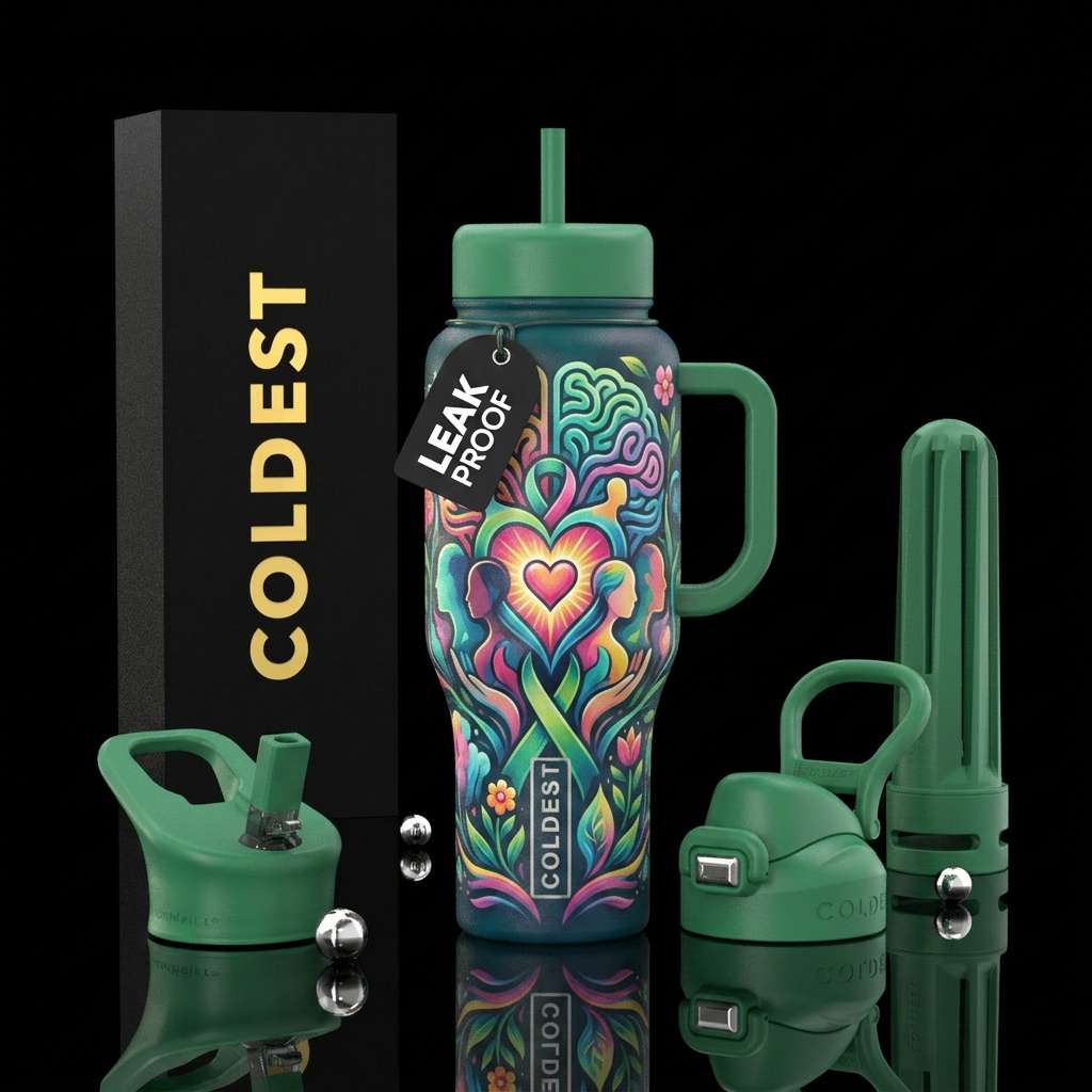Mental awareness full bottle design water bottle design
