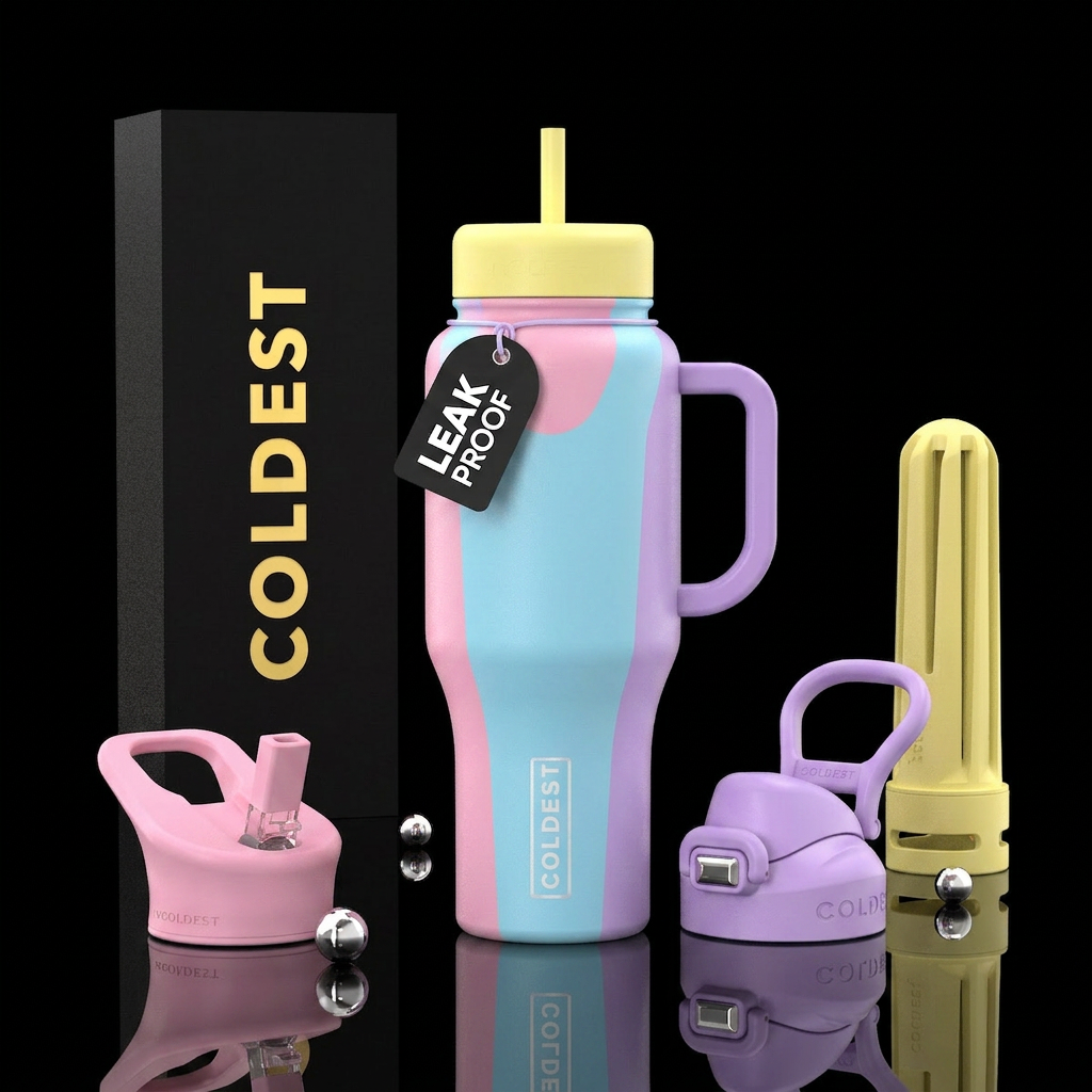 Easter pastel colors water bottle design