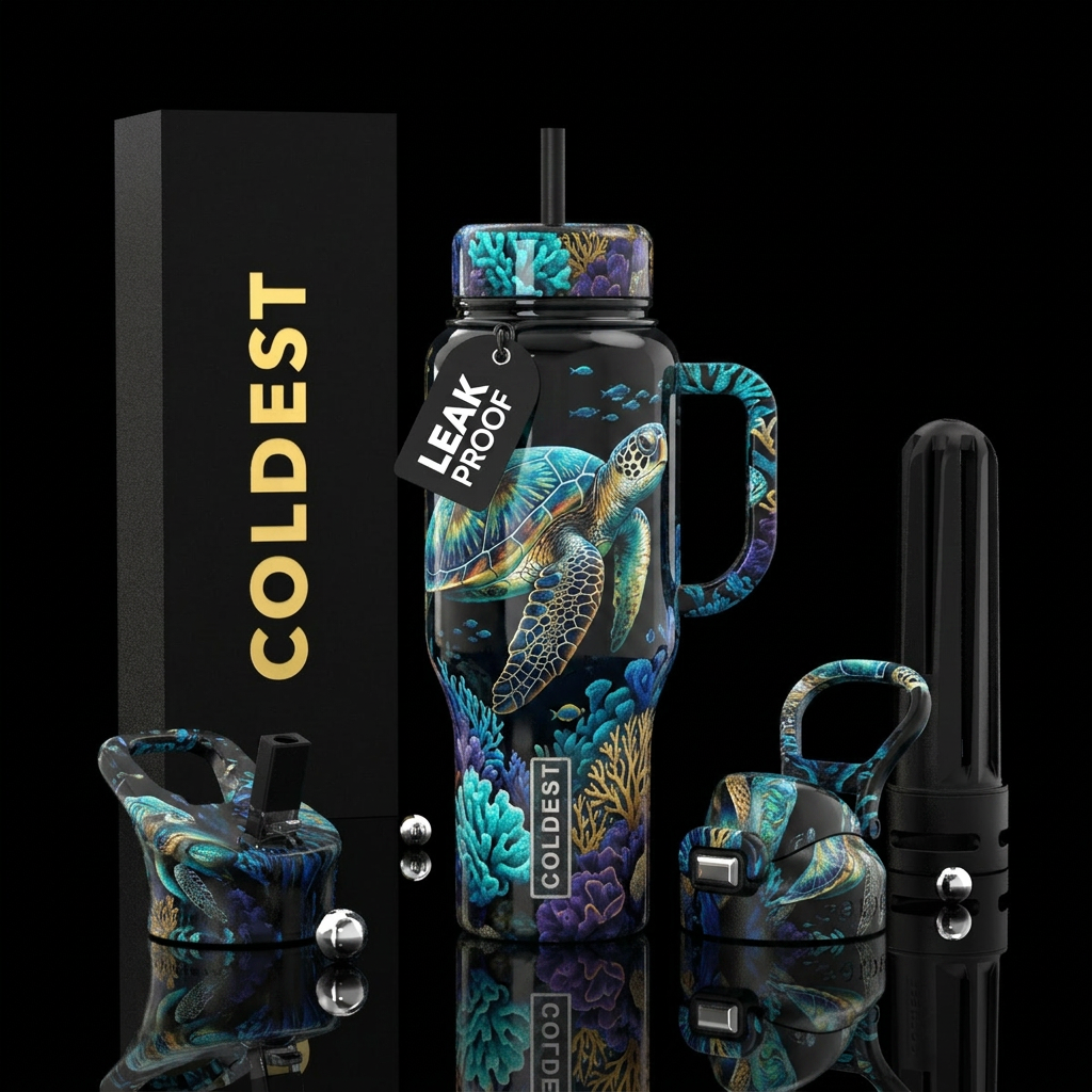 Sea turtle water bottle design