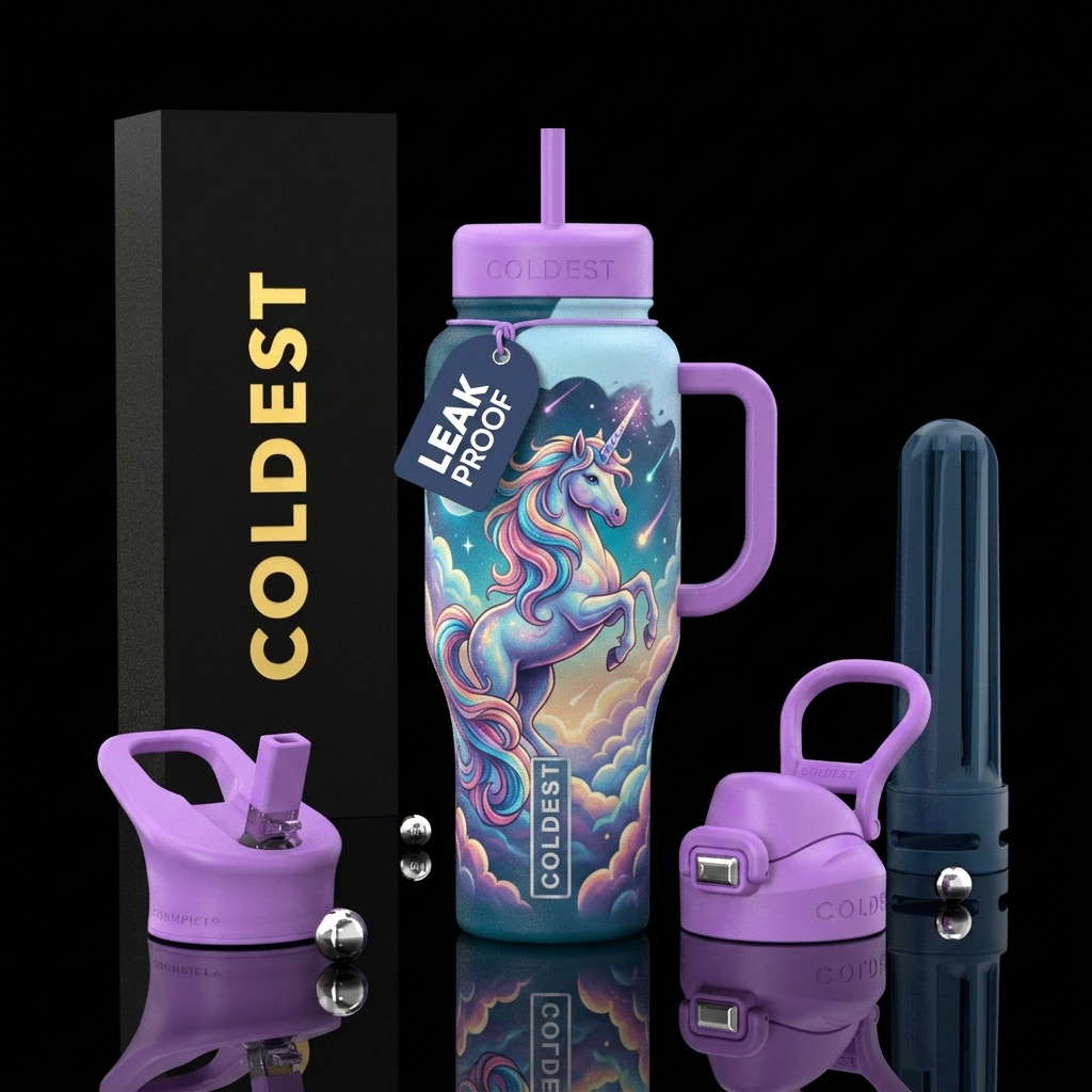 Unicorn water bottle design
