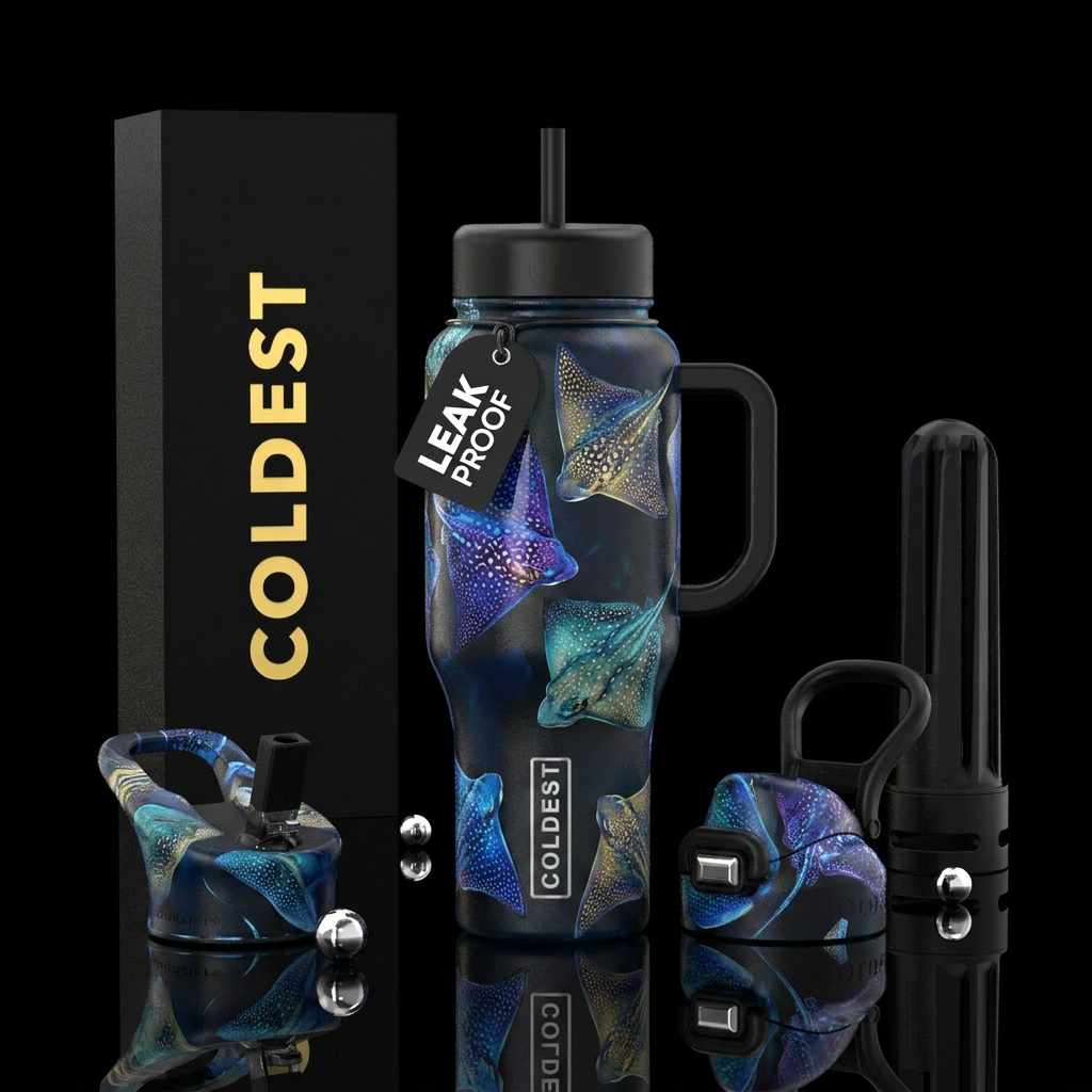 Realistic stingrays water bottle design