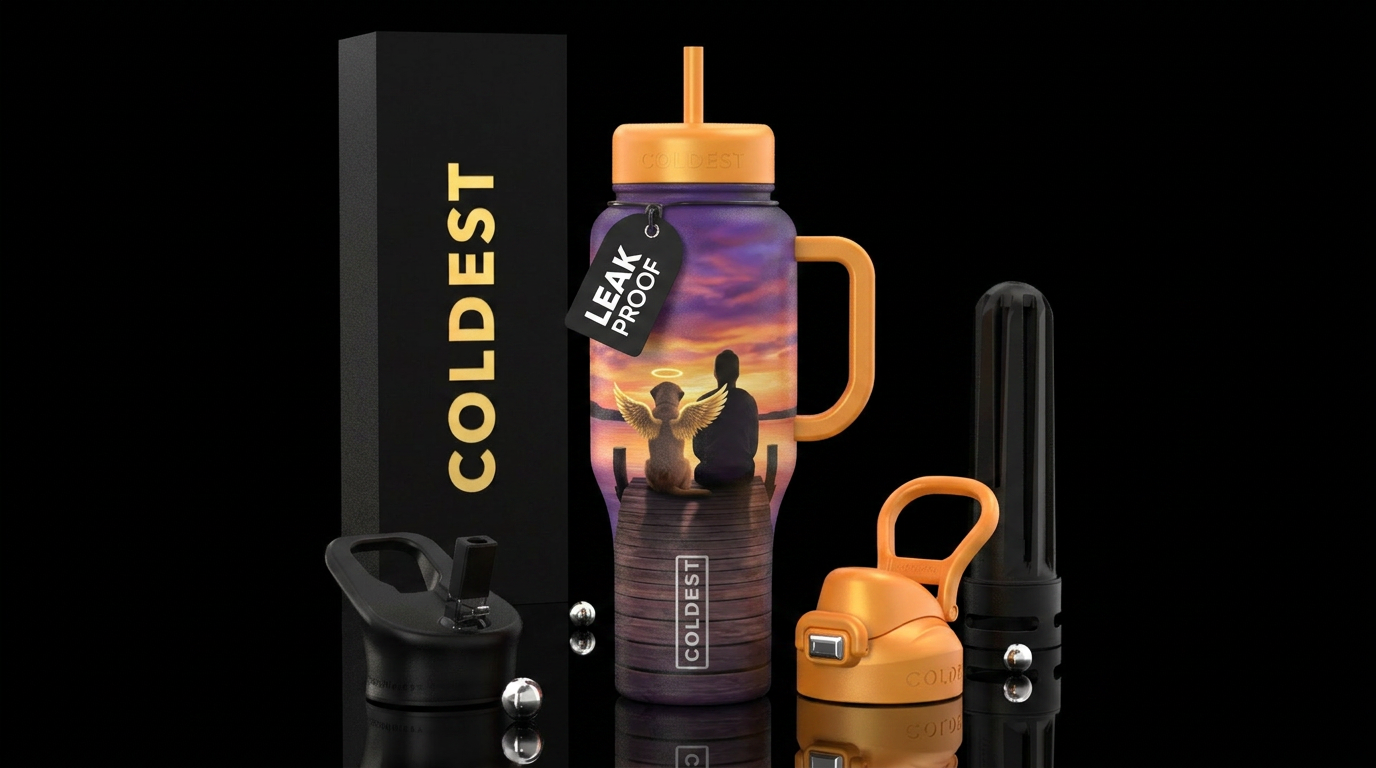 Man's best friend water bottle design