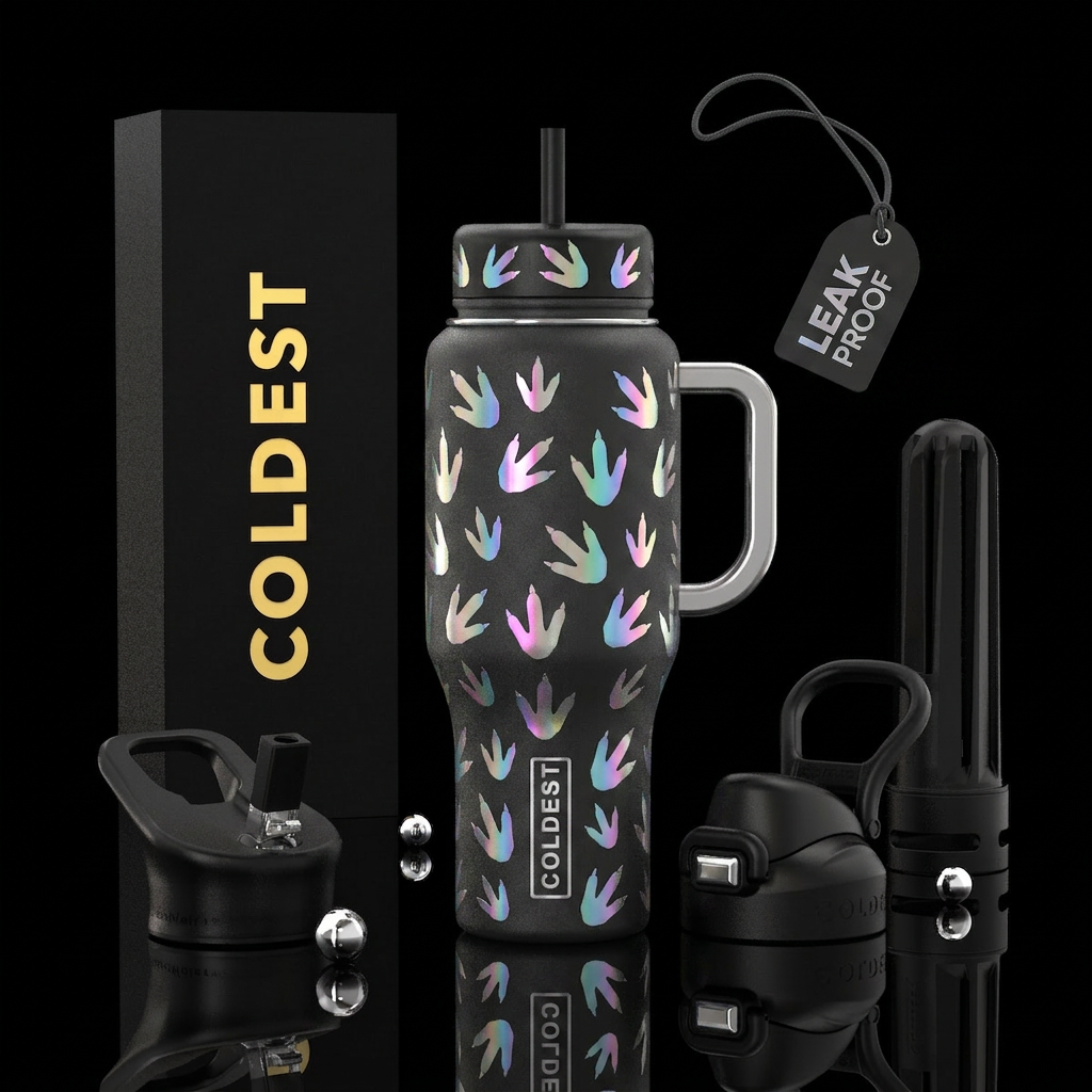 Moonlight dino water bottle design