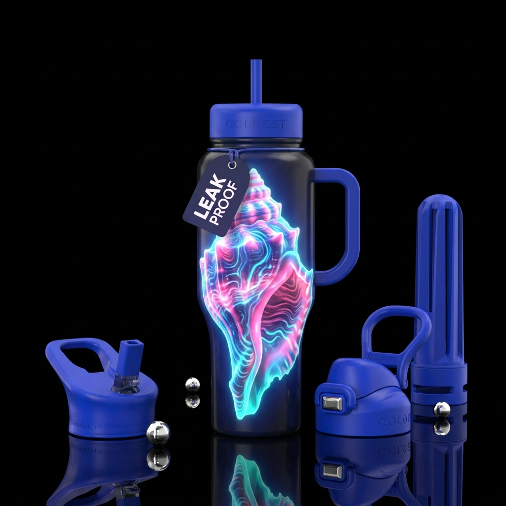 Glowie conch shell water bottle design