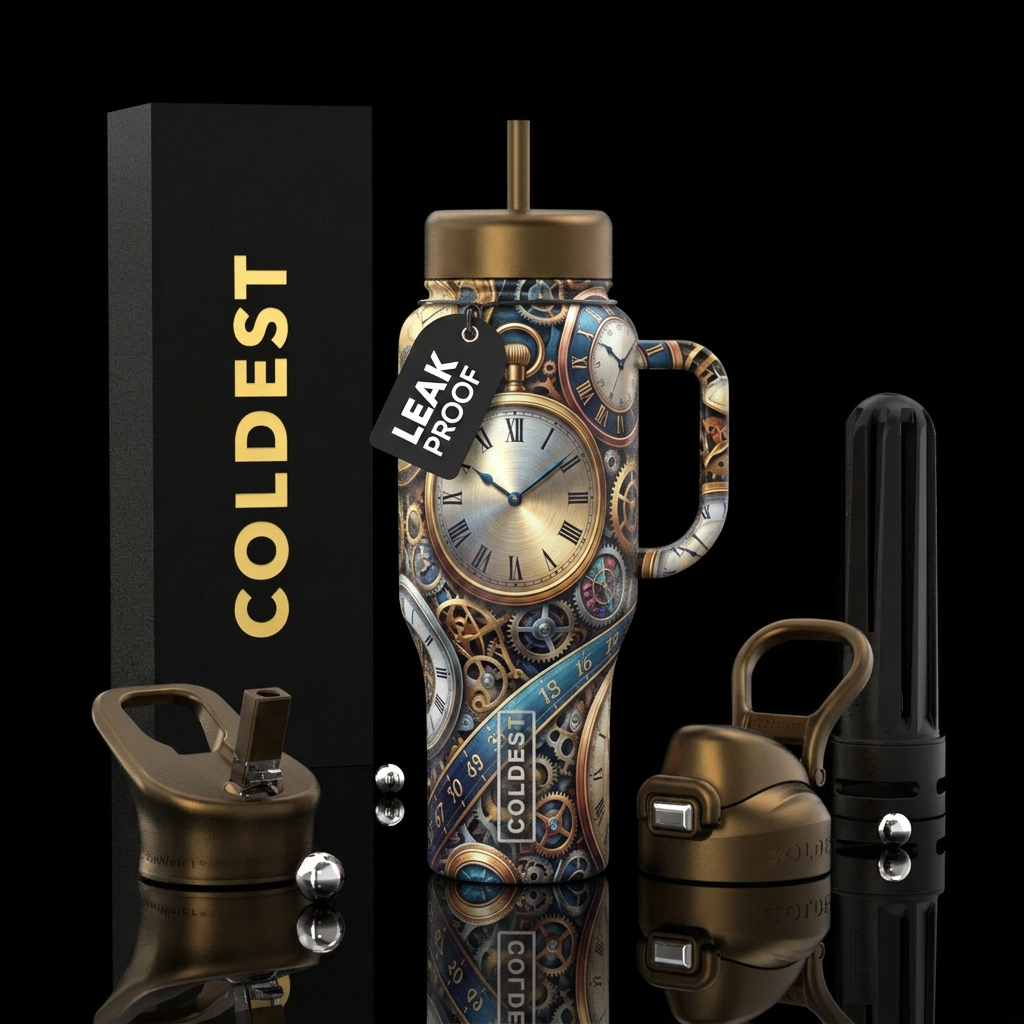 Clocks, time water bottle design