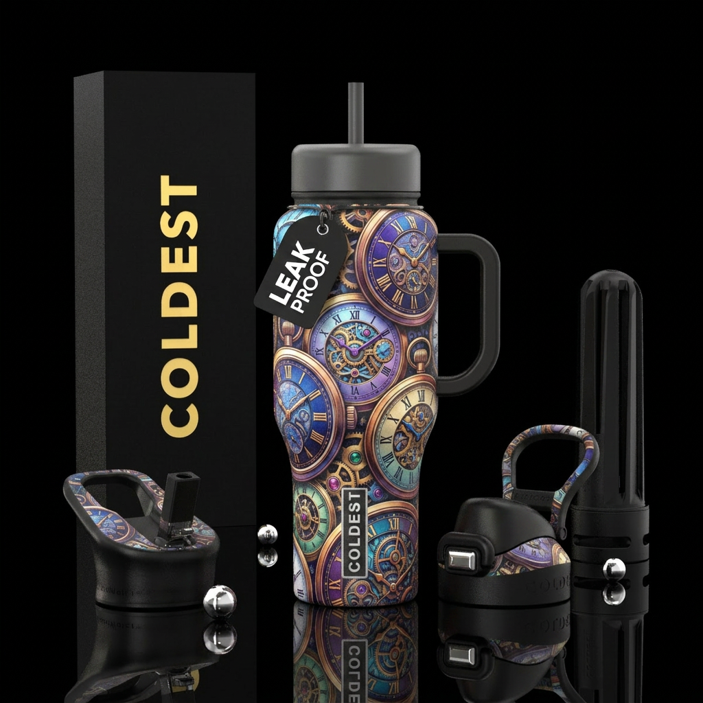 Clocks, time water bottle design