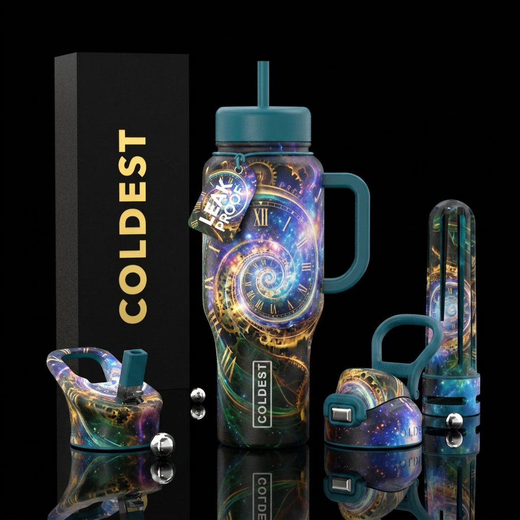 Time travel water bottle design