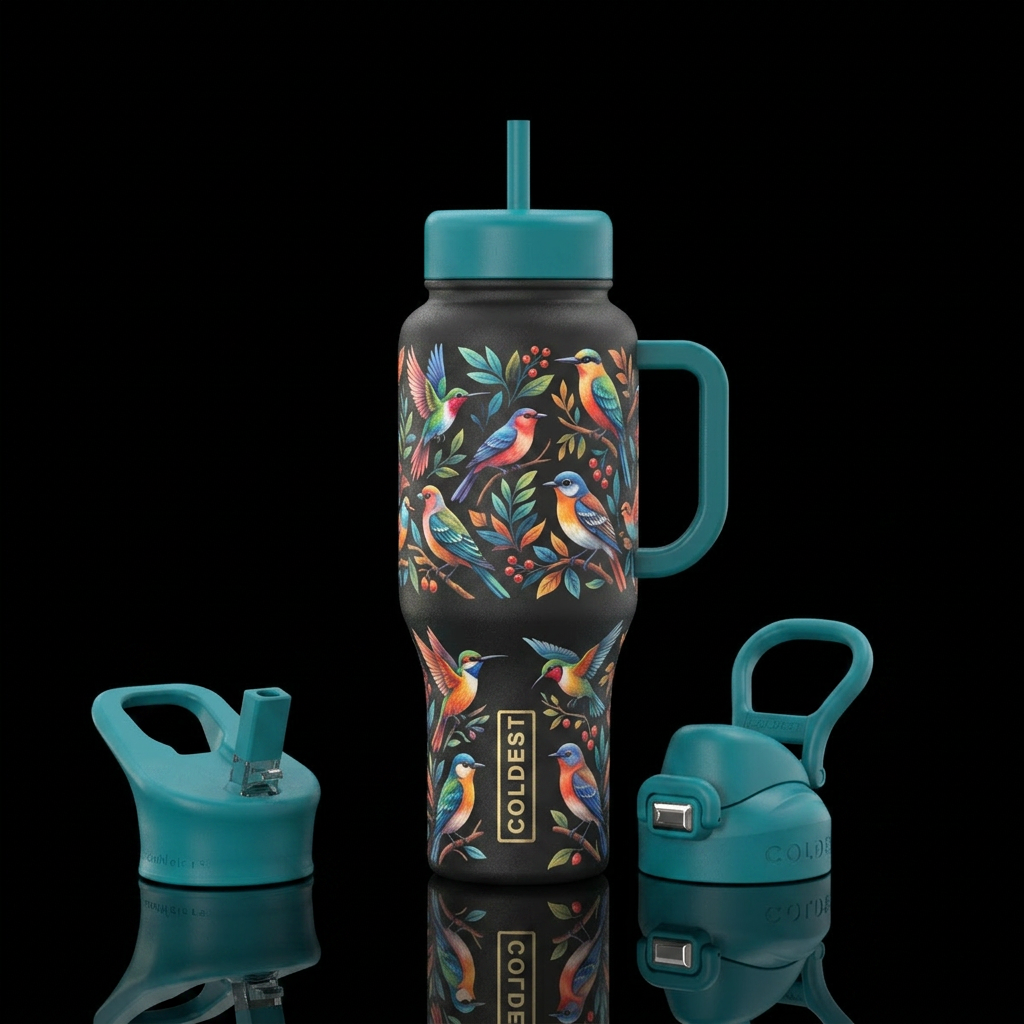 Birds water bottle design