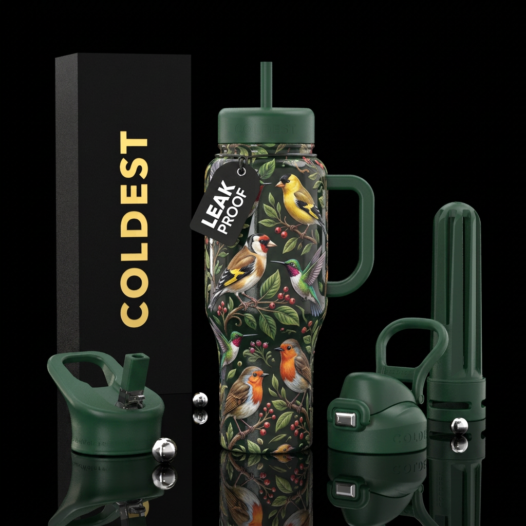 Birds water bottle design