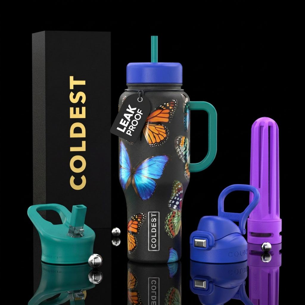 Butterfly water bottle design