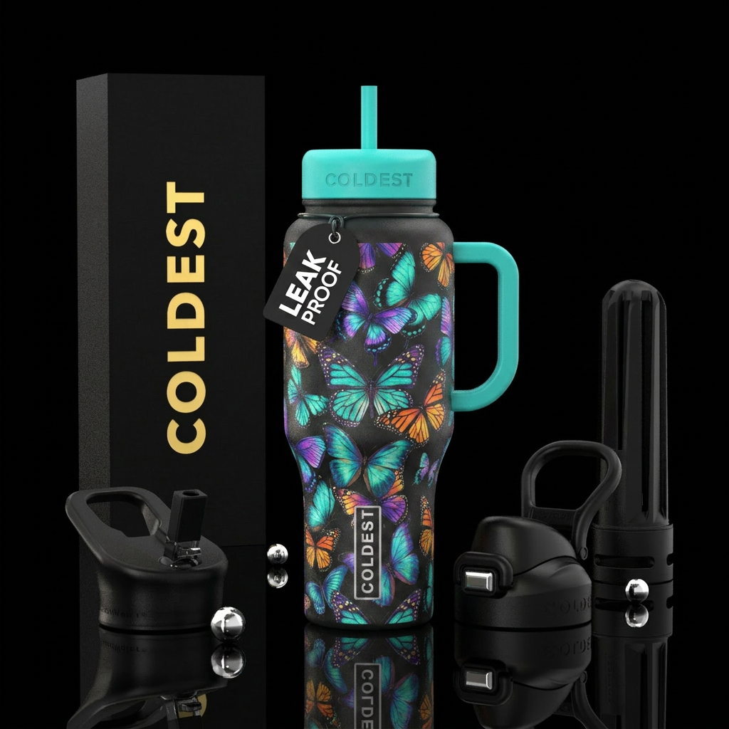 Butterfly water bottle design