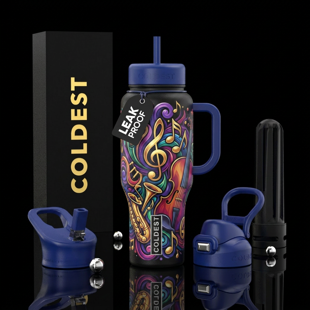 Music water bottle design