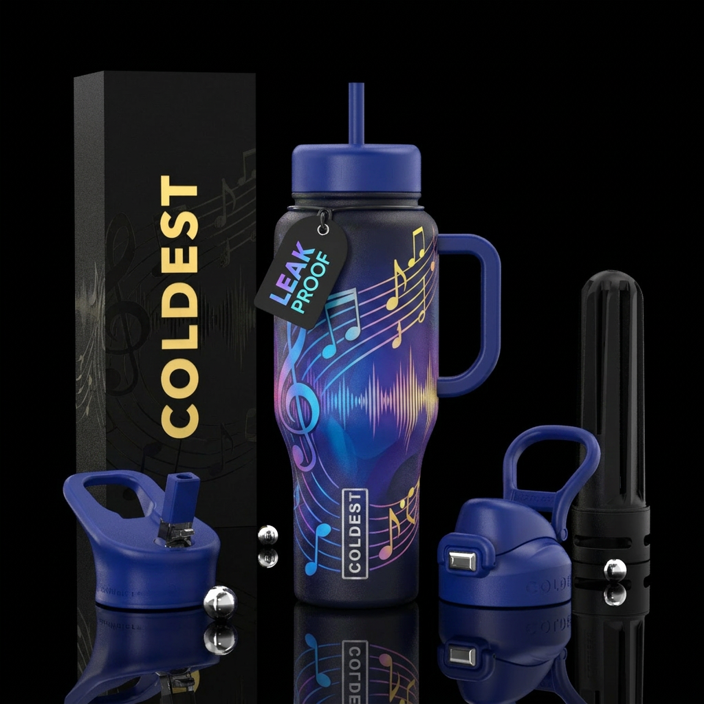 Music water bottle design