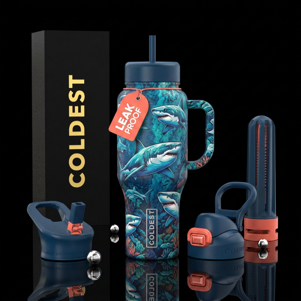 Shark water bottle design