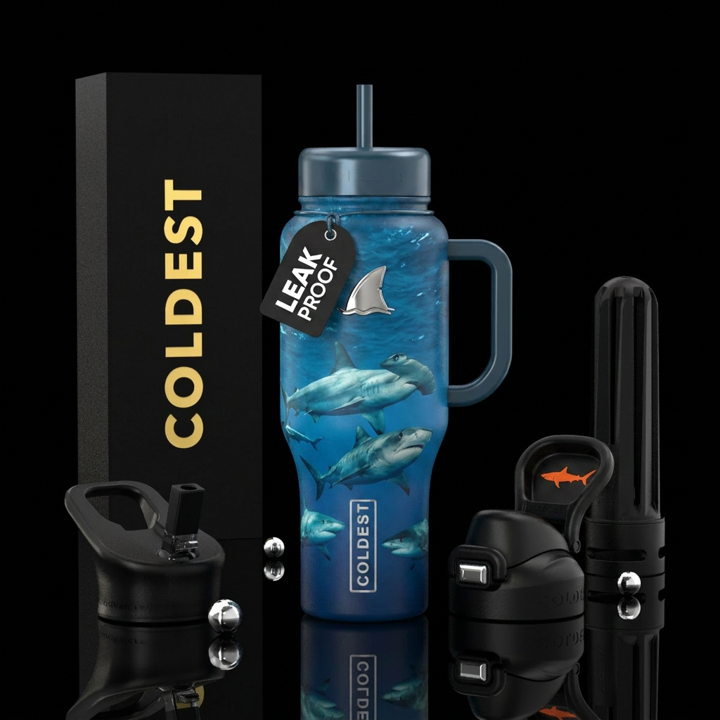 Shark water bottle design