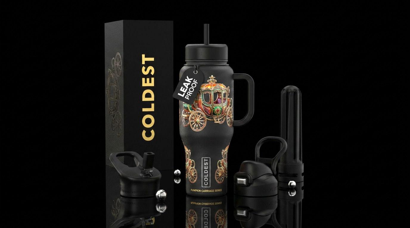 Pumpkin carriage water bottle design