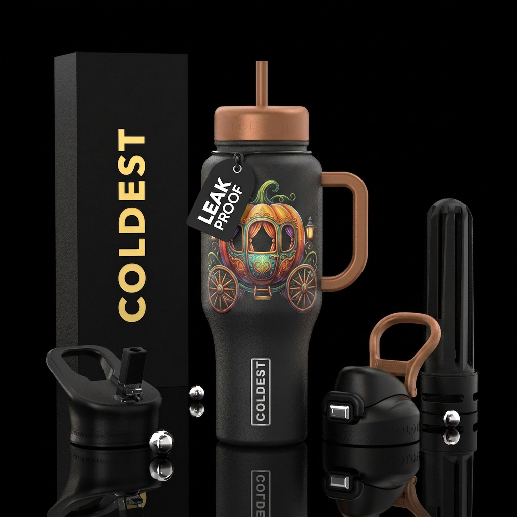 Pumpkin carriage water bottle design