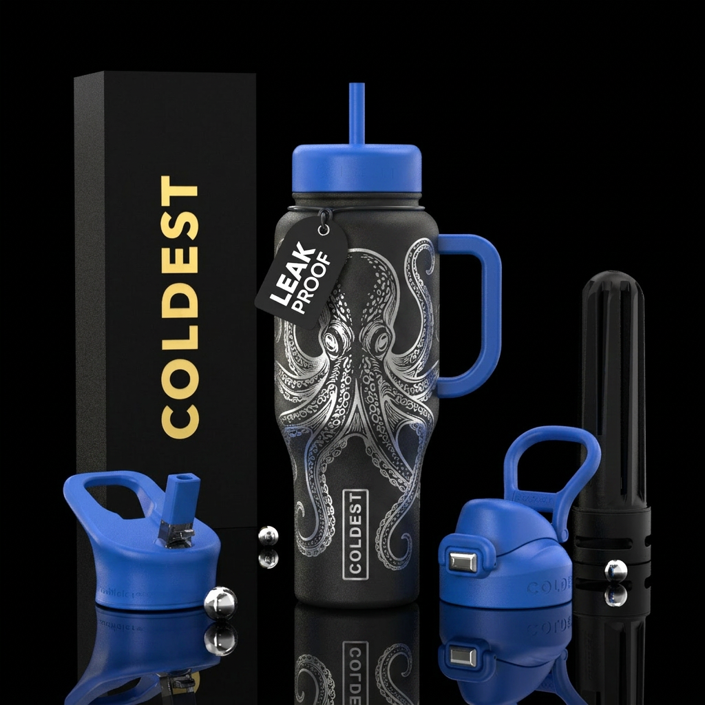 Octopus water bottle design