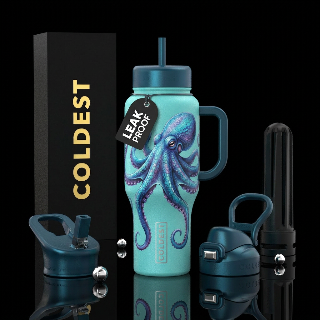 Octopus water bottle design