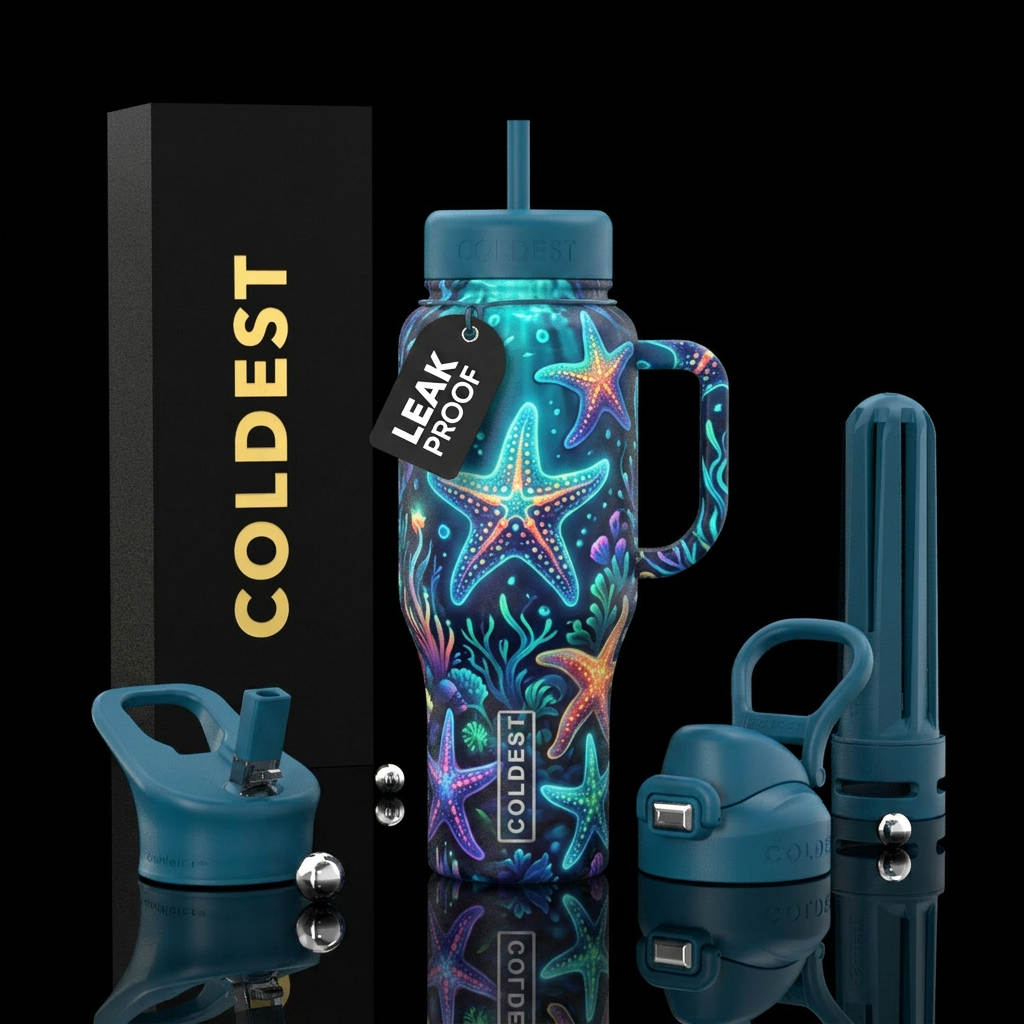 Moonlight starfish water bottle design